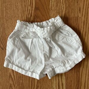 Janie and Jack Girl’s White Paperbag Waist Short 12-18M